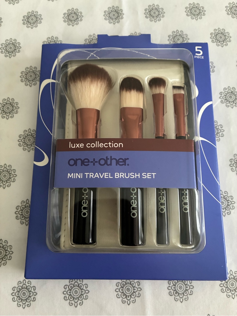 Mini Travel Brush Set — Black Handles with Rose Gold Ferrules